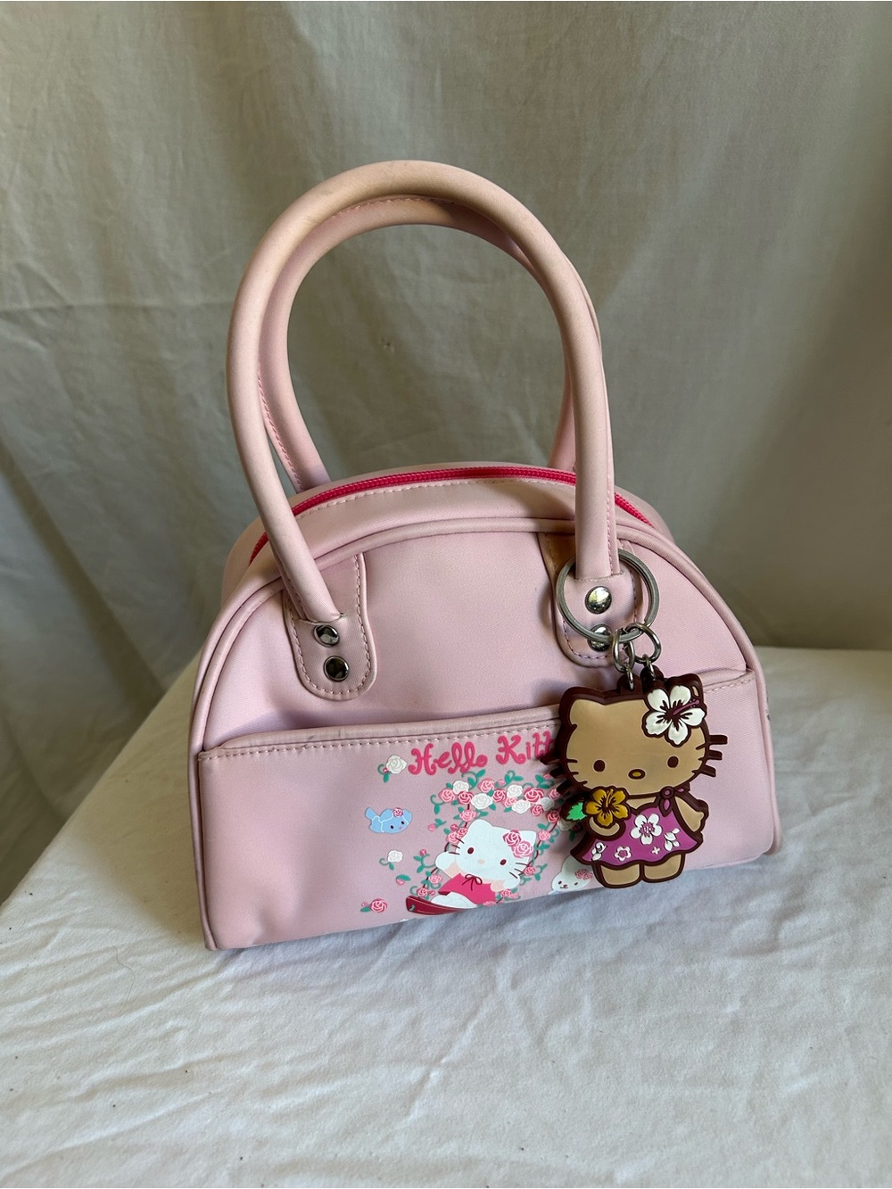 Sanrio Hello Kitty 2009 Pink Mini Boston Duffel Bag Rare Y2K Collector Purse